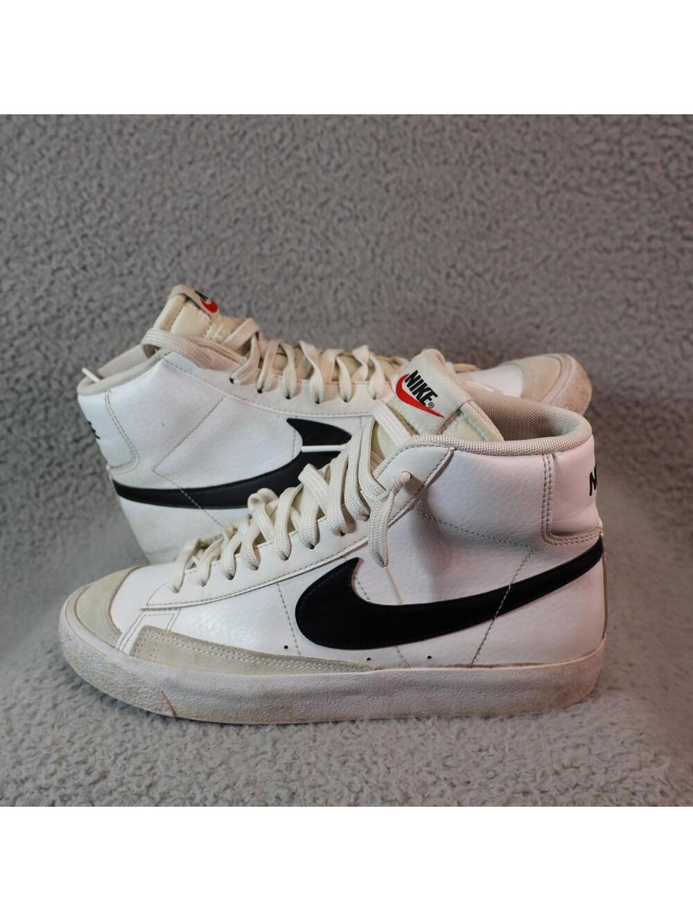 Nike Blazer Mid '77 Vintage White Black Leather 7Y Youth